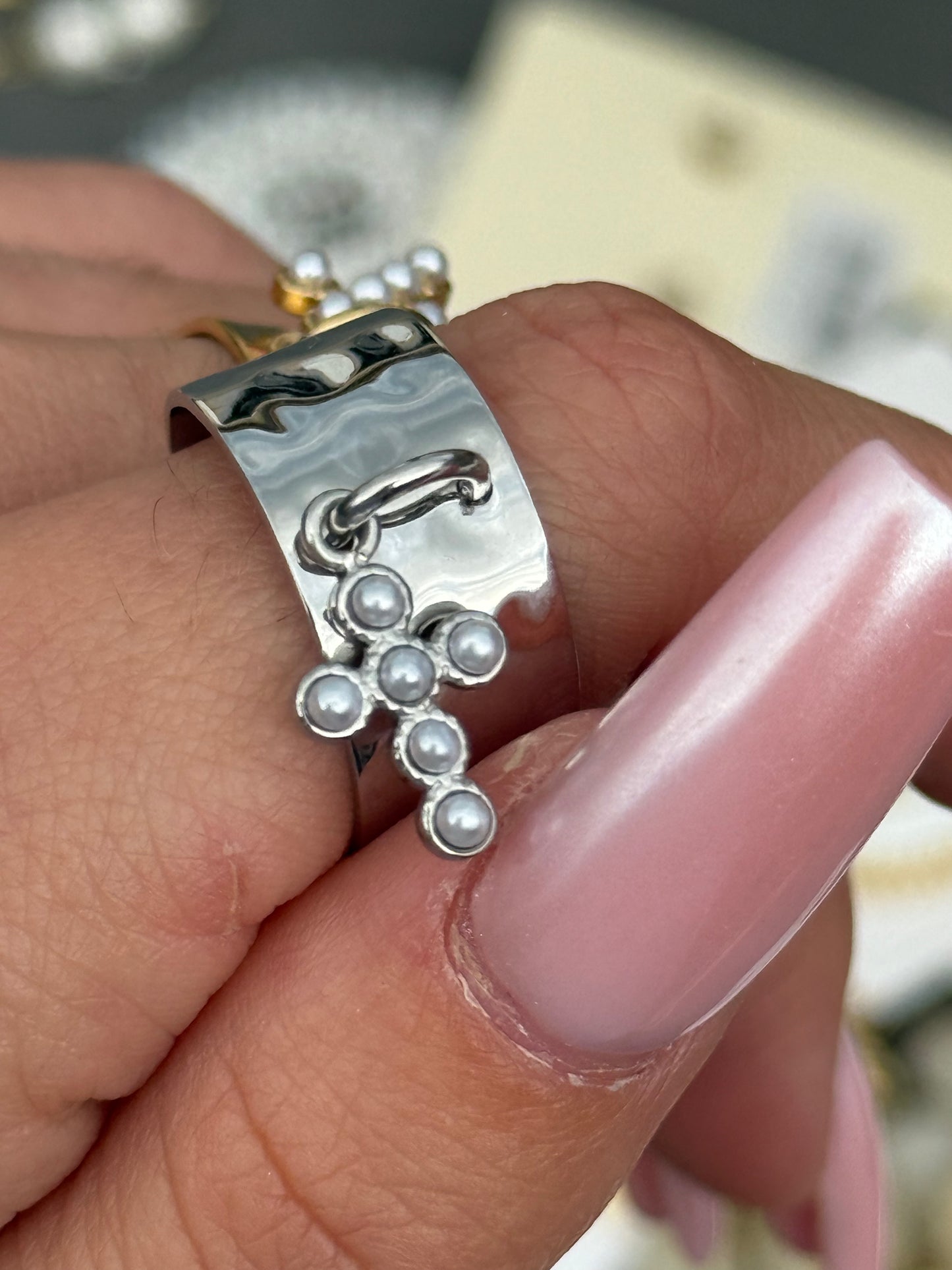 Bague pendentif croix