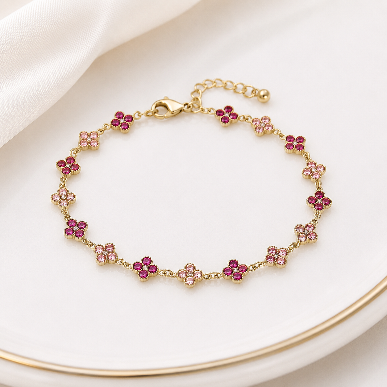 Bracelet brillance rose